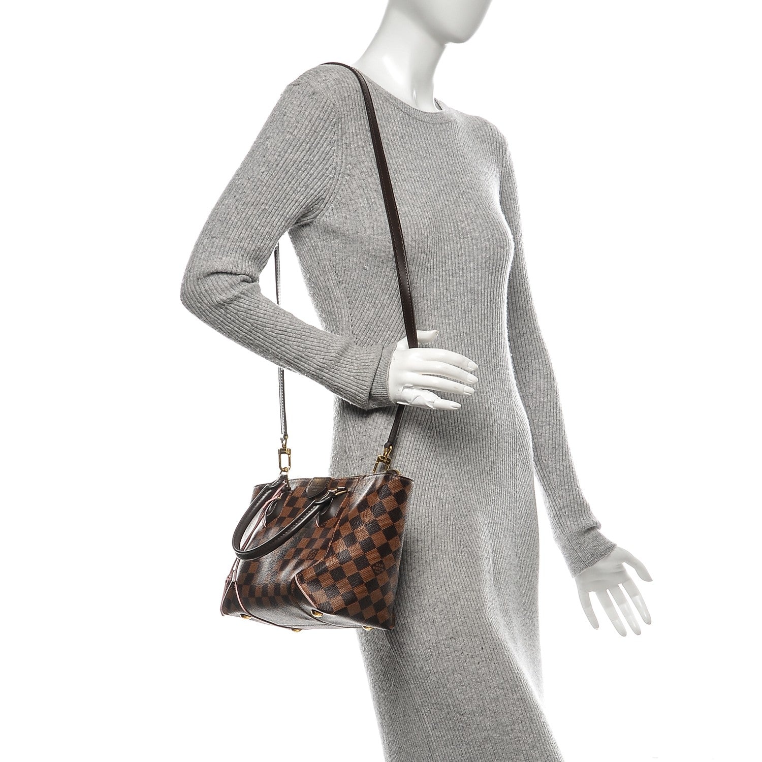 Louis Vuitton Damier Ebene Caissa Tote PM Rose Ballerine 2 of 6
