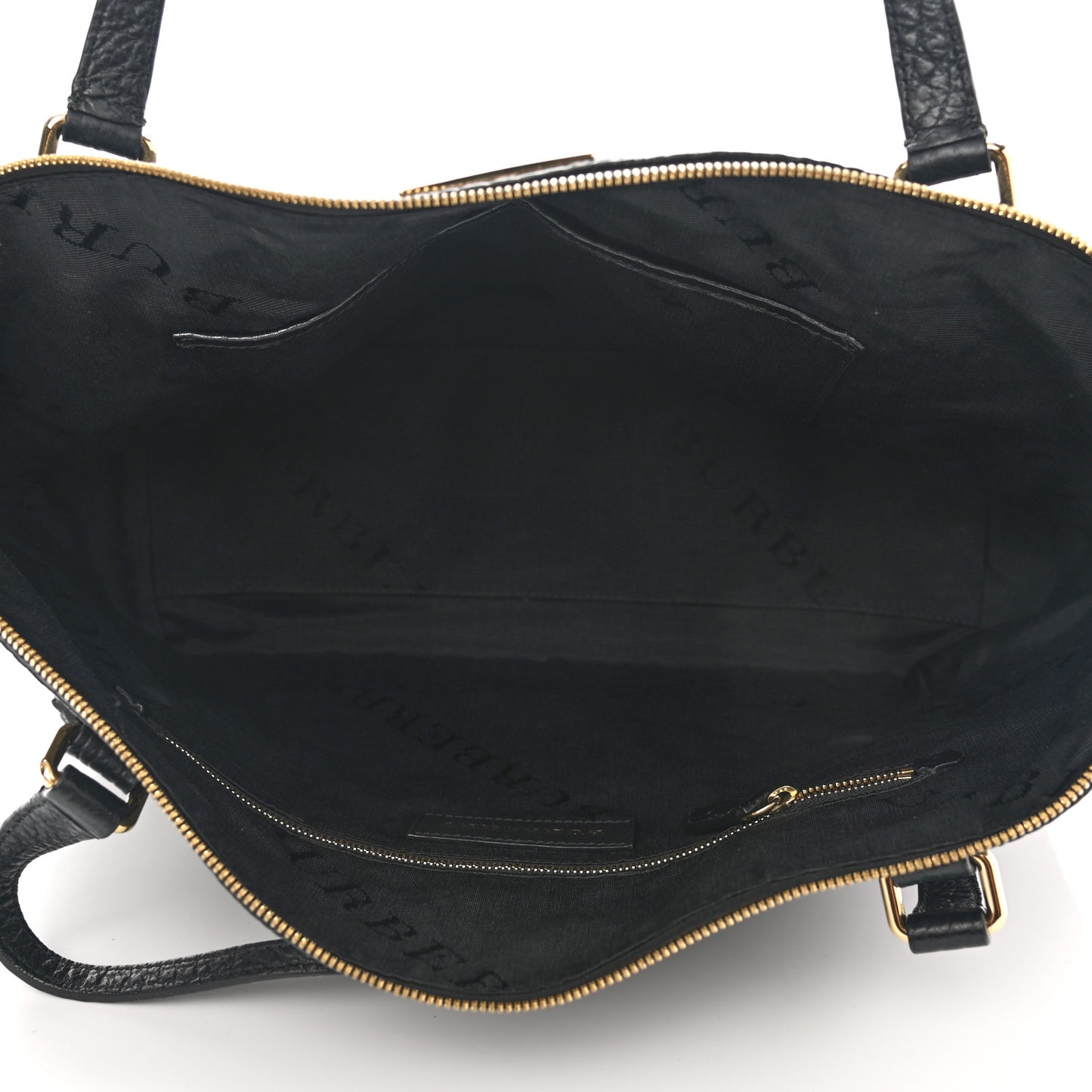 Signature Grain Calfskin Medium Welburn Tote Black