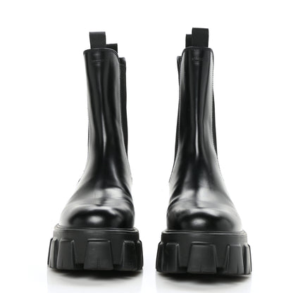 Prada Spazzolato Rois Monolith Chelsea 55mm Tall Boots 35.5 Black 2 of 9