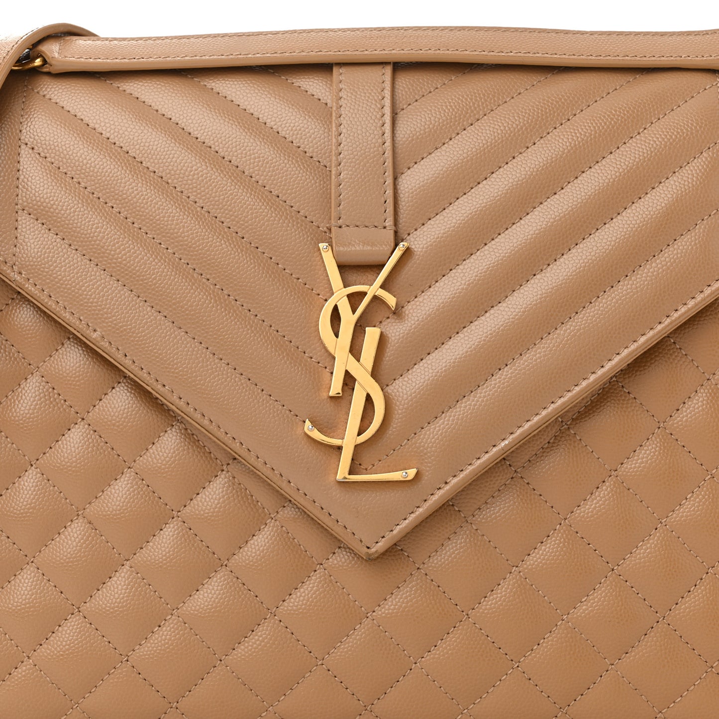 Grain De Poudre Textured Mixed Matelasse Triquilt Large Monogram Satchel Cork