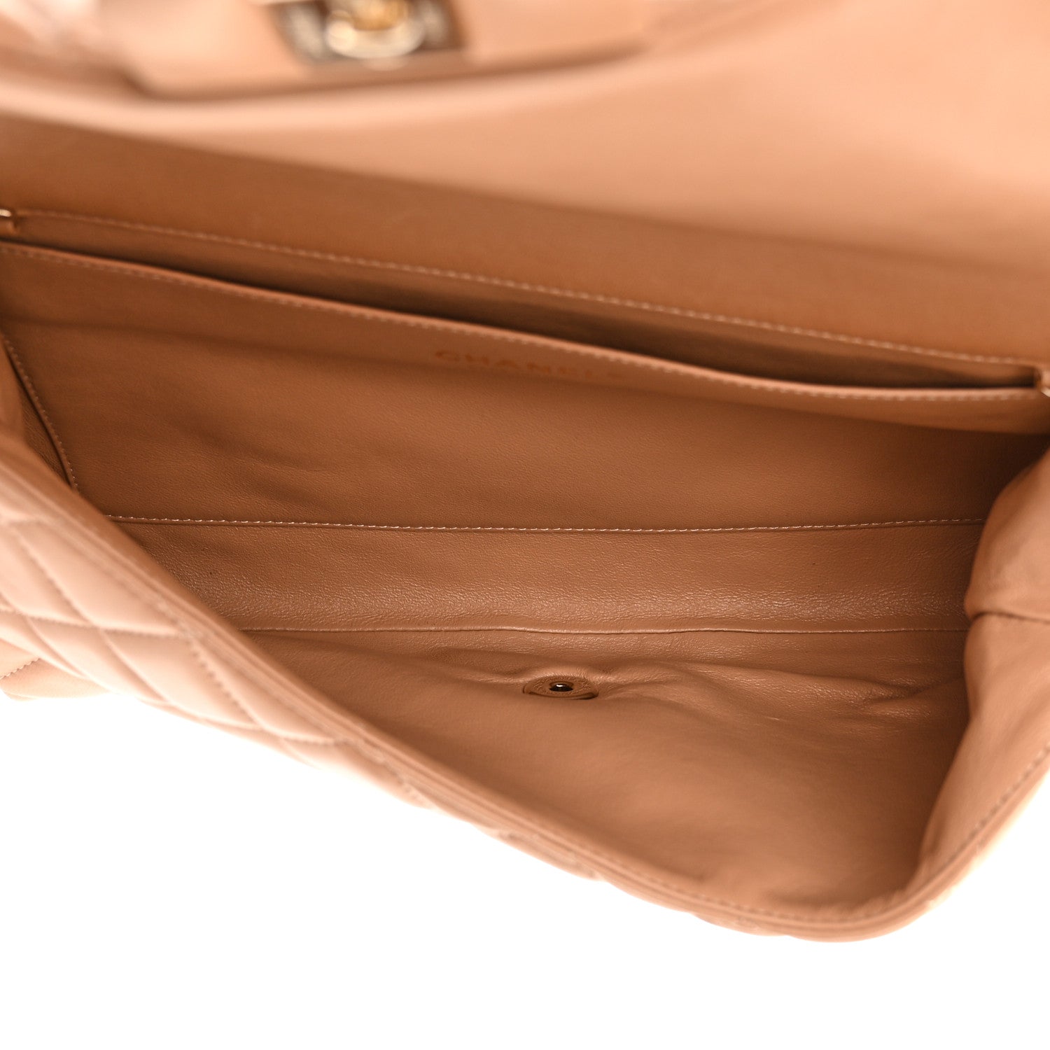 Chanel Lambskin Quilted Clutch with Chain Flap Beige 5 of 13