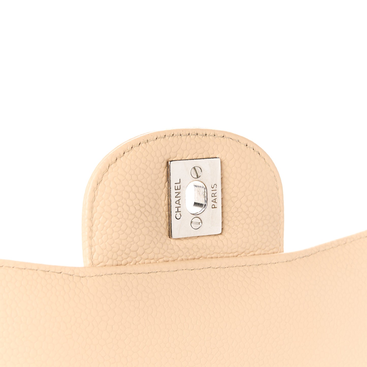Caviar Quilted Jumbo Single Flap Beige