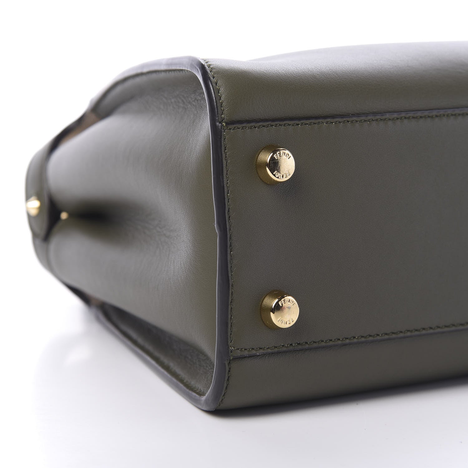 Fendi Vitello Tahiti Burro Medium Peekaboo Iconic Essentially Satchel Asparago Camelia 9 of 11