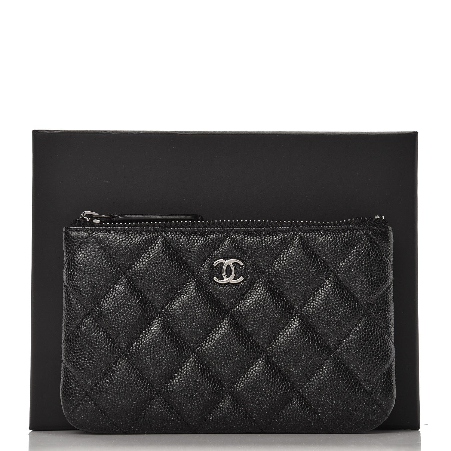 Chanel Iridescent Caviar Quilted Small Cosmetic Case Black 8 of 8