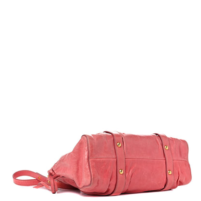 Miu Miu Vitello Lux Gathered Tote Rosa 4 of 26