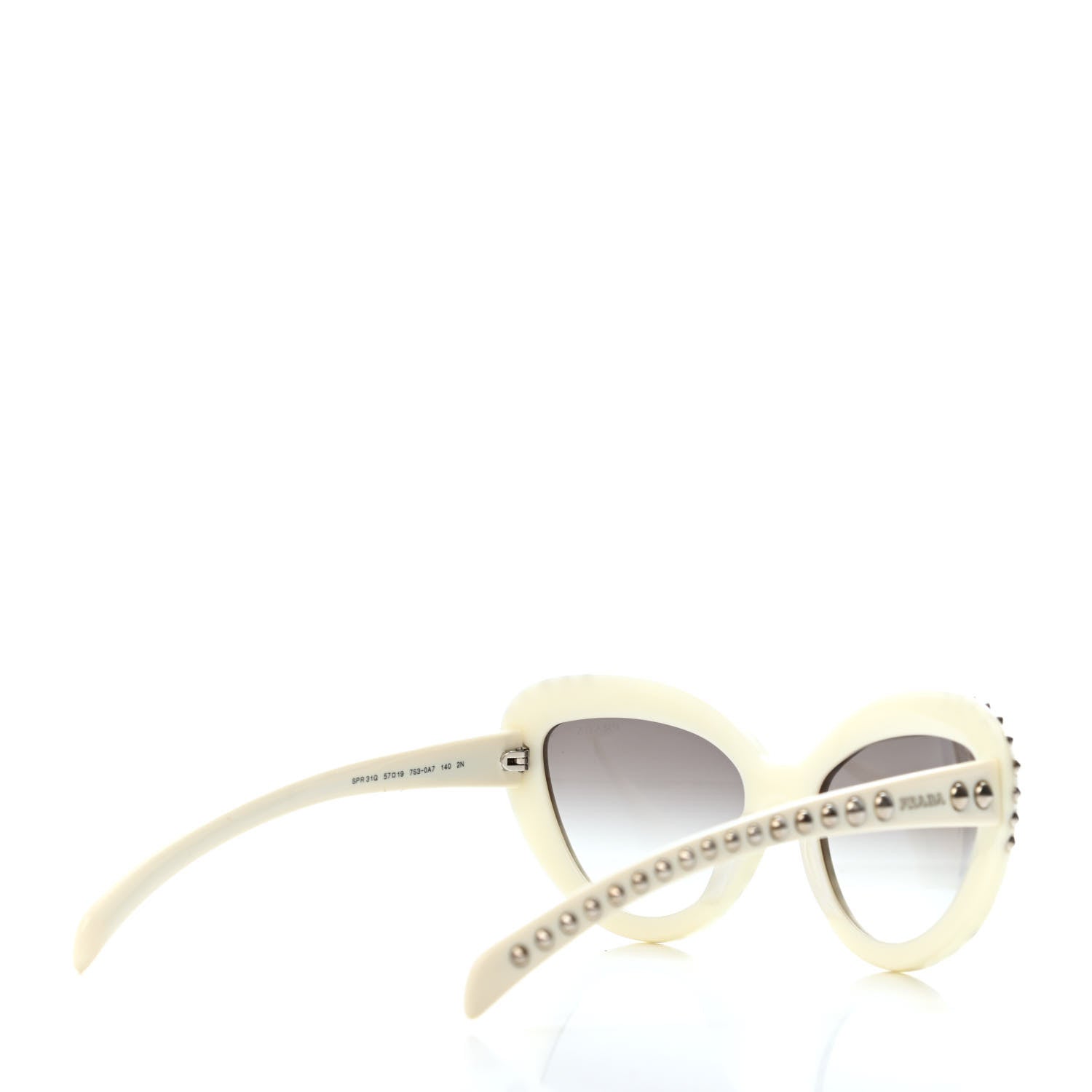 Prada Studded Ornate Cat Eye Sunglasses White 4 of 4