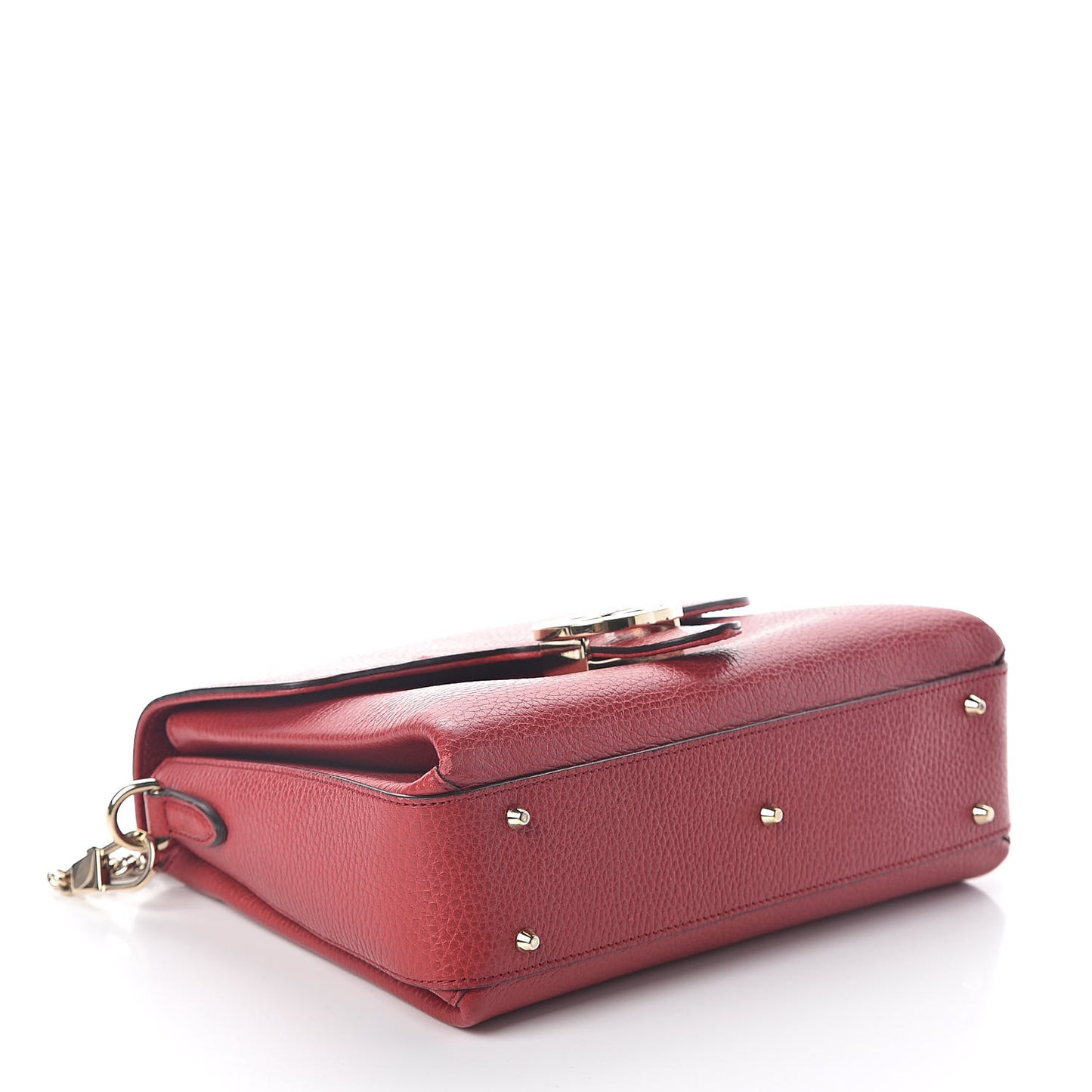 Dollar Calfskin Interlocking G Top Handle Shoulder Bag Red