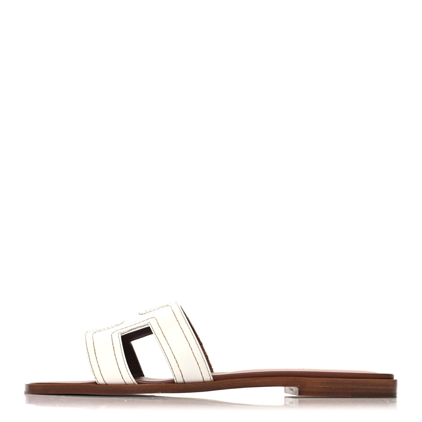 Calfskin Stitched Oran Sandals 40 White