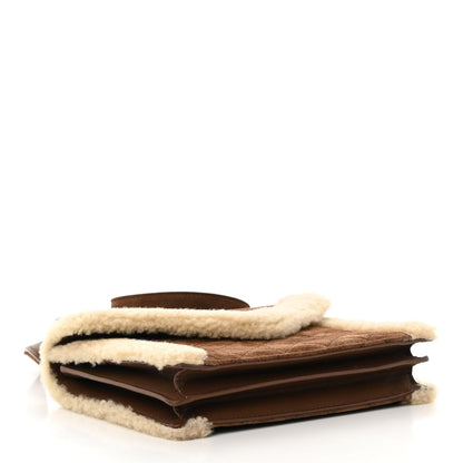 Saint Laurent Nubuck Shearling Quilted Mini Gaby Satchel Natural Tan 4 of 17