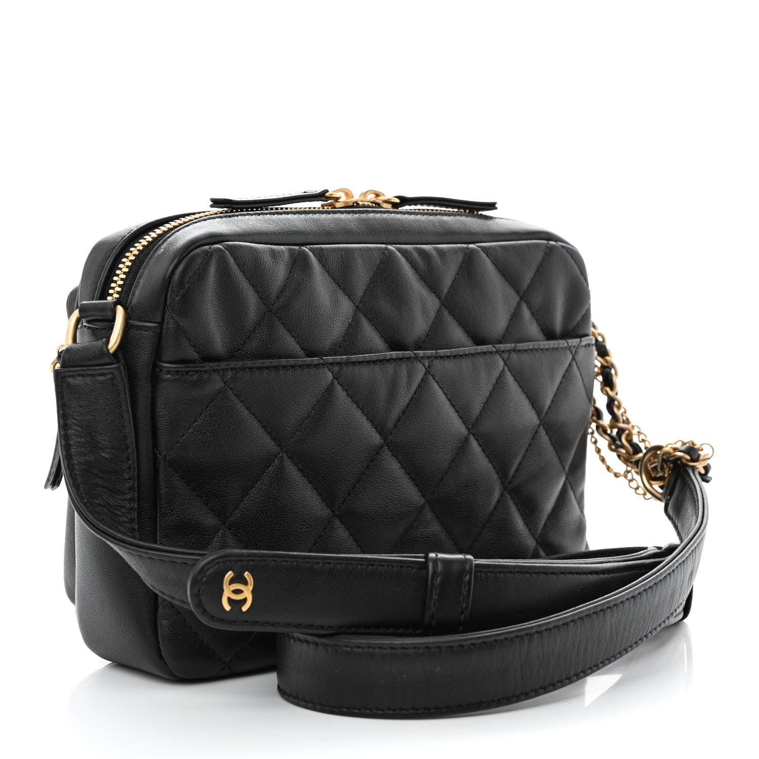 Chanel Calfskin Quilted Small Camera Case Black 3 of 14