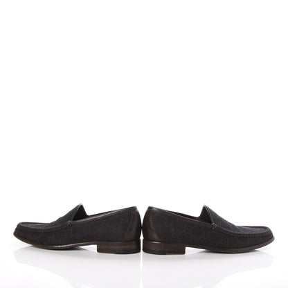 Gucci Denim Monogram Loafers 8 Dark Brown 6 of 9