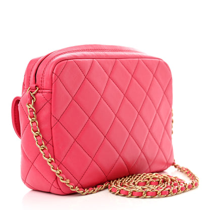 Chanel Lambskin Quilted Chain & Tassel Small Camera Case Fuchsia 3 of 10