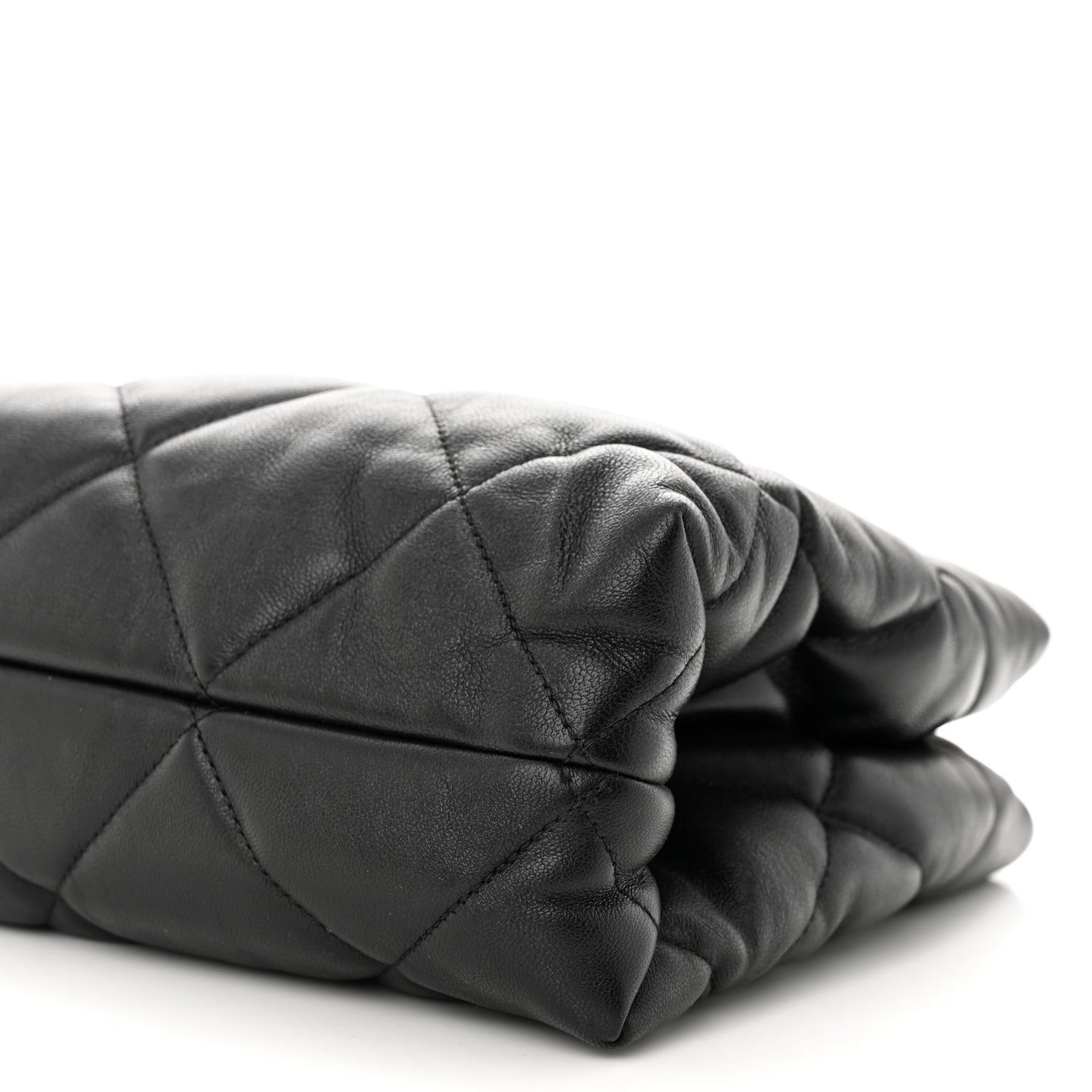 Lambskin Quilted Small Shopping Bag Black