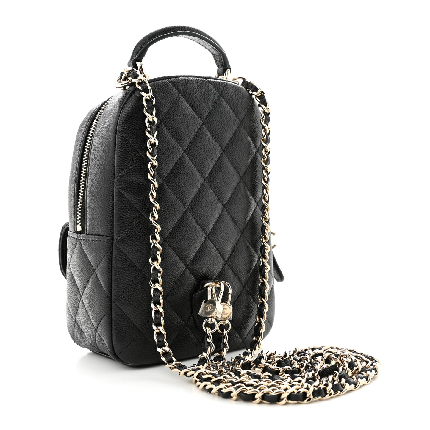 Caviar Quilted CC Mini Classic Backpack Black