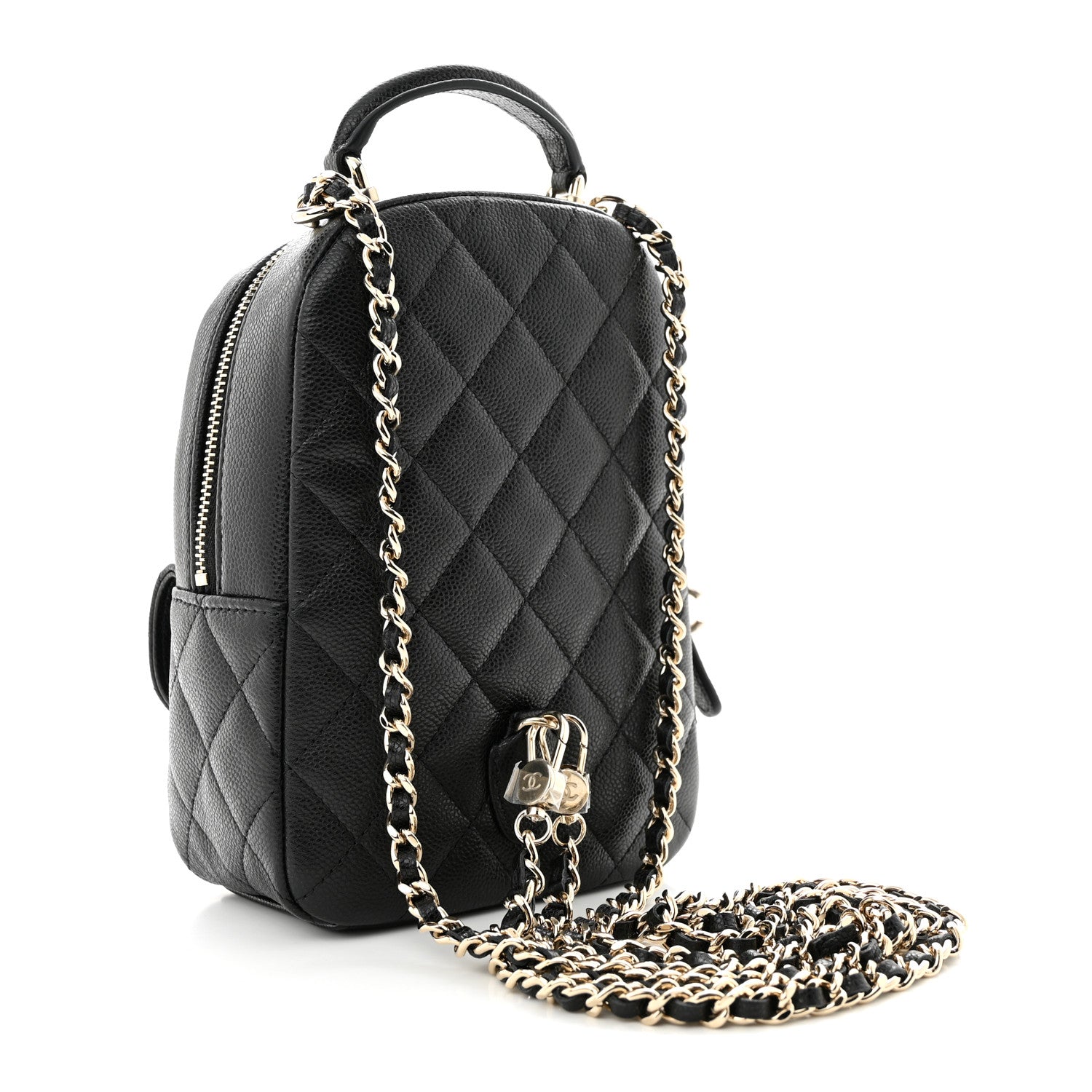 Chanel Caviar Quilted CC Mini Classic Backpack Black 3 of 11