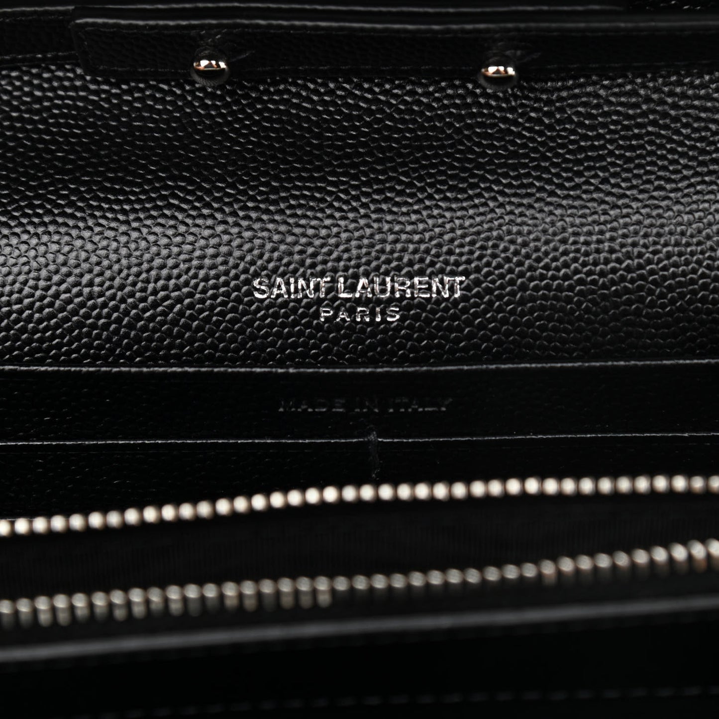 Grain De Poudre Matelasse Chevron Monogram Chain Wallet Black