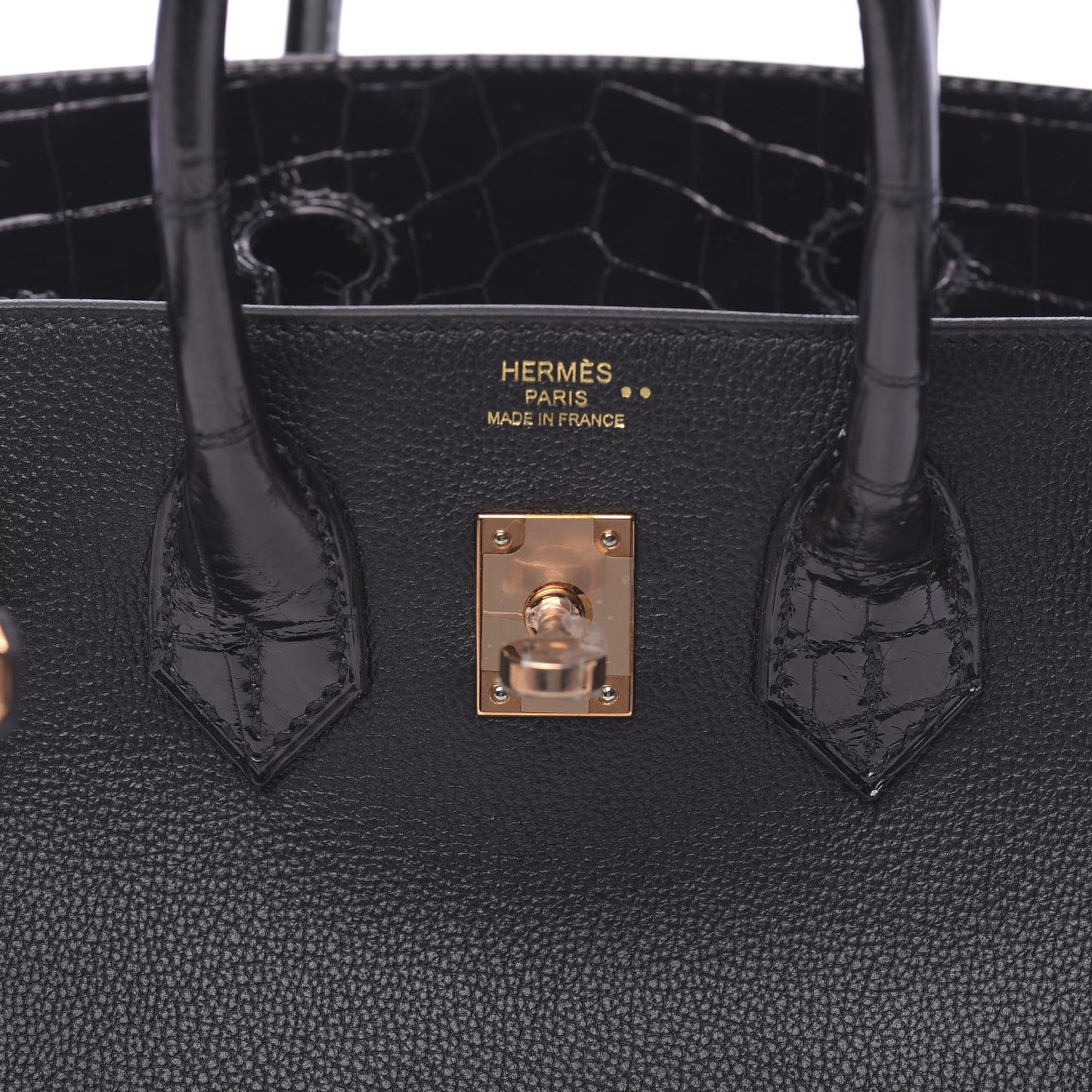 Taurillon Novillo Shiny Niloticus Crocodile Birkin Touch 25 Black