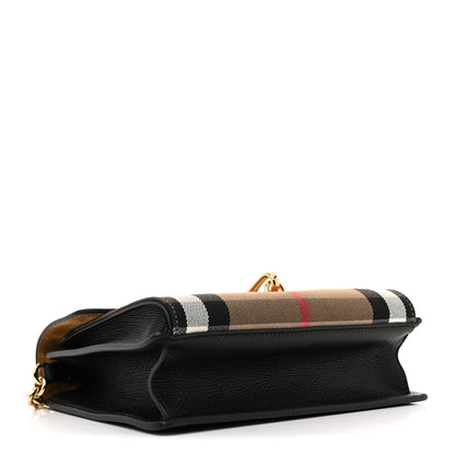 Burberry Derby Calfskin House Check Small Macken Crossbody Bag Black 4 of 10