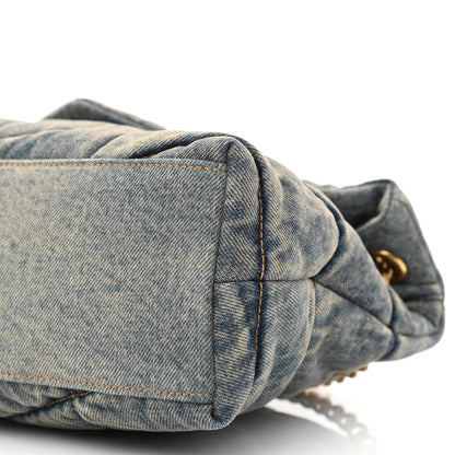 Saint Laurent Denim Quilted Small Loulou Puffer Monogram Chain Satchel Blue Cinnamon 10 of 10