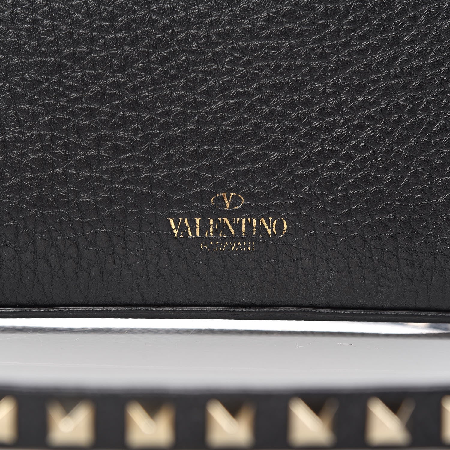 Valentino Garavani Pebbled Calfskin Medium Rockstud Flip Lock Crossbody Bag Black 7 of 10