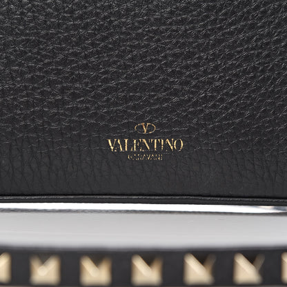 Valentino Garavani Pebbled Calfskin Medium Rockstud Flip Lock Crossbody Bag Black 7 of 10