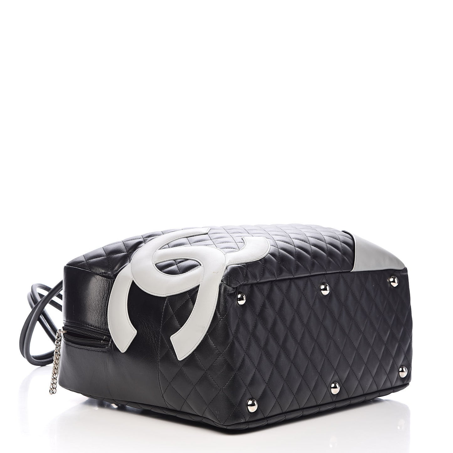 Calfskin Quilted Large Cambon Bag Black