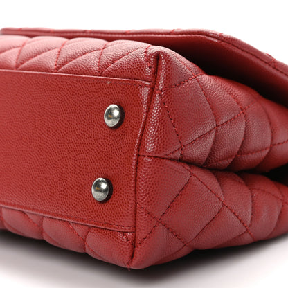 Chanel Caviar Quilted Mini Coco Handle Flap Red 9 of 10