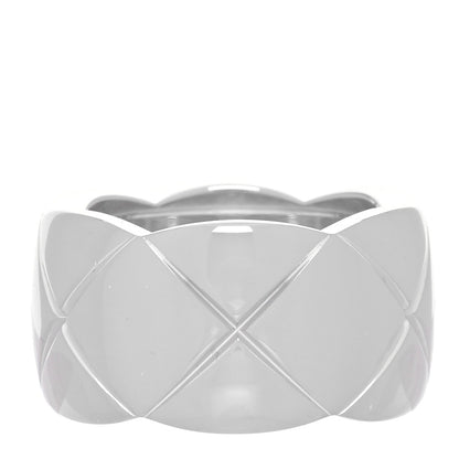 Chanel 18K White Gold Diamond Large Coco Crush Ring 49 5 3 of 4