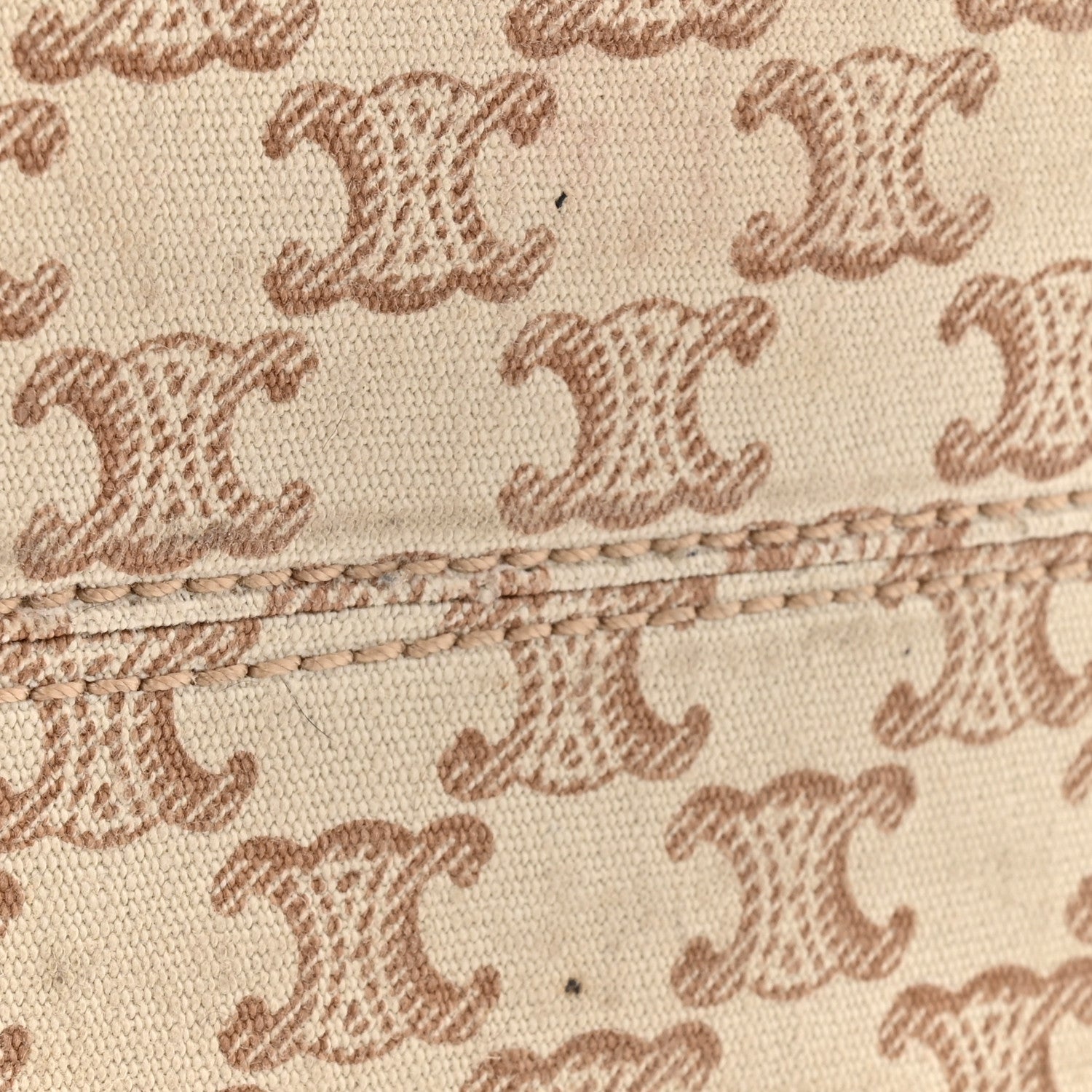 Celine Canvas Calfskin Triomphe Print Small Cabas Thais White 16 of 16
