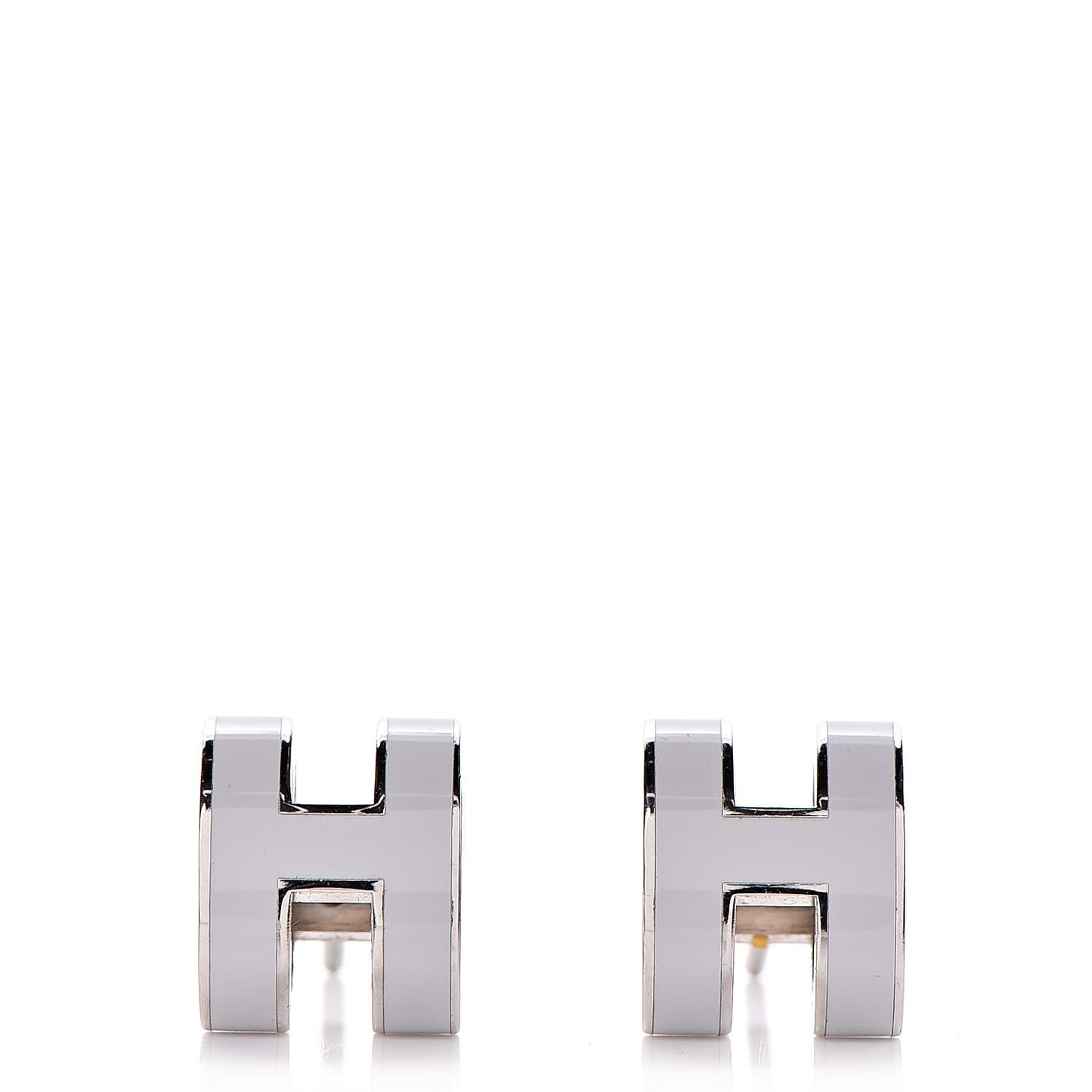 Palladium Lacquered Pop H Earrings White