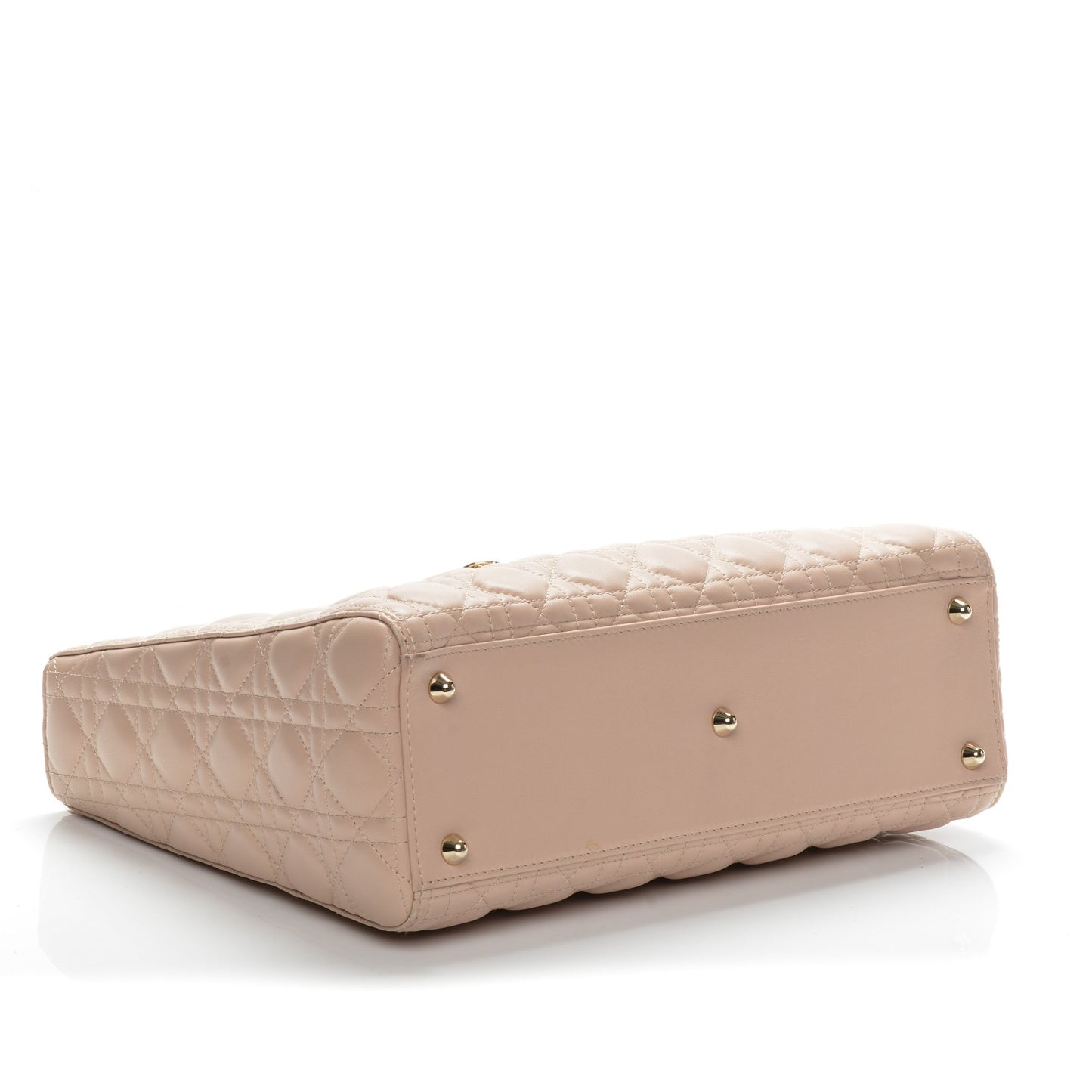 Lambskin Cannage Large Lady Dior Rose Poudre