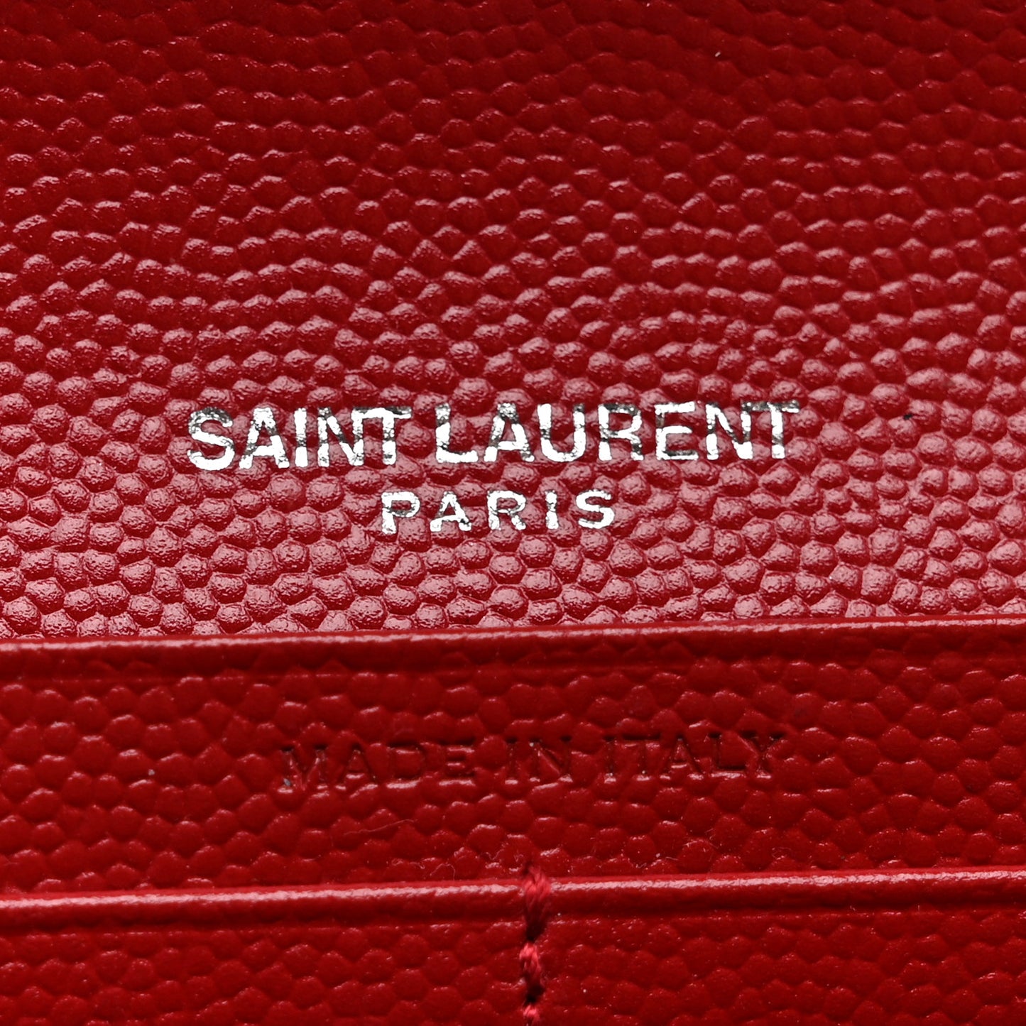 Grain De Poudre Matelasse Chevron Monogram Flap Wallet Red