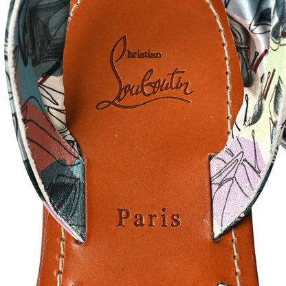 Christian Louboutin Crepe Satin Niloo Du Desert Flat Sandals 40 Multi Lin 7 of 8