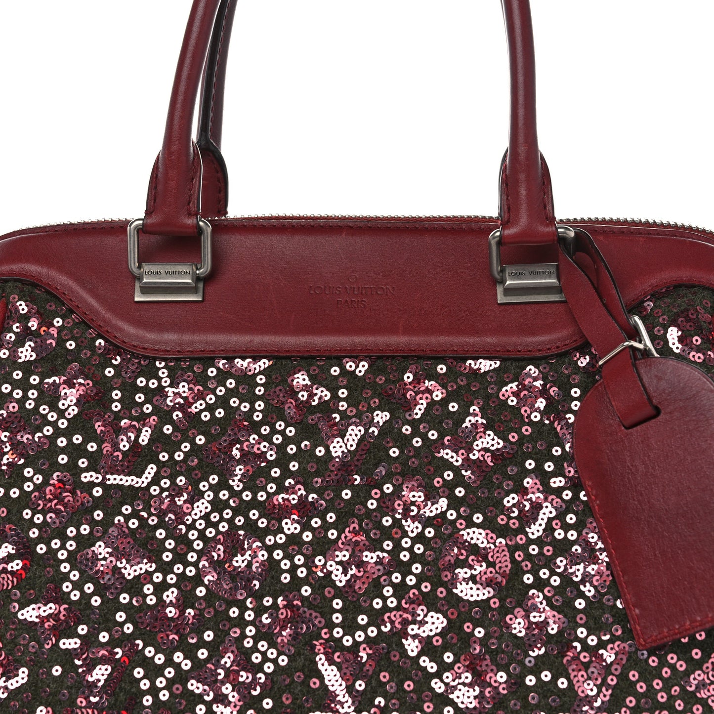 Sequin Monogram Sunshine Express North South Burgundy