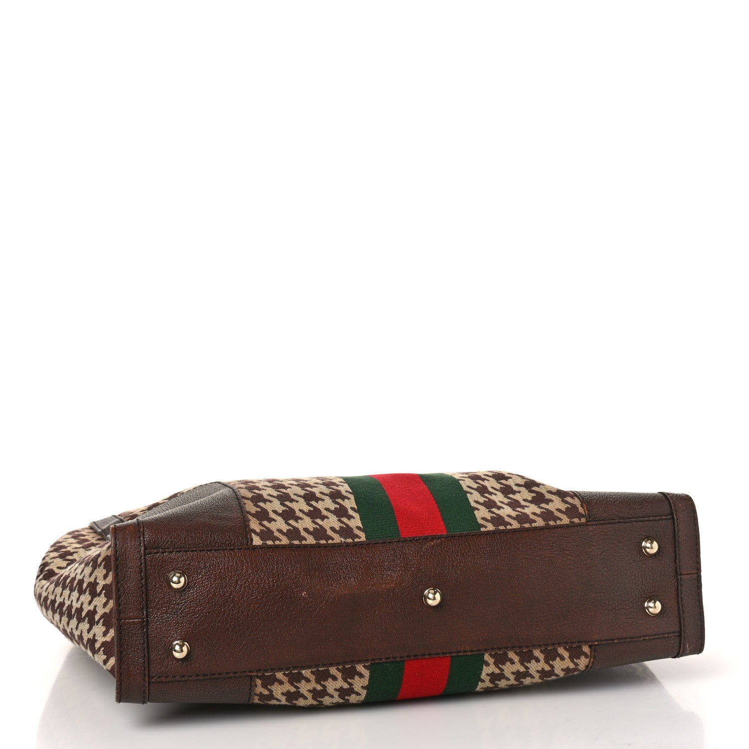 Gucci Fabric Pied De Poule Large Seventies Web Boston Brown 4 of 9