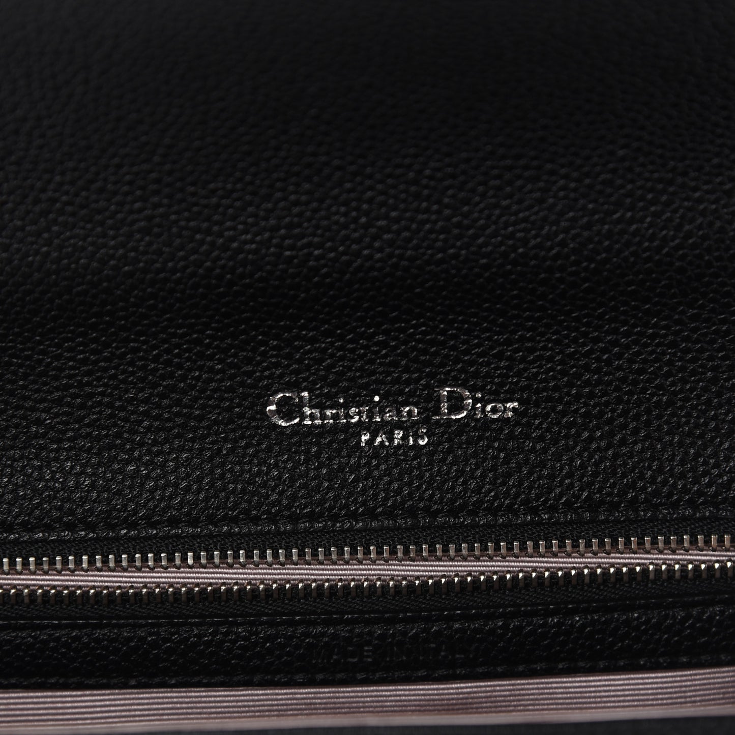 Grained Calfskin Medium Diorama Flap Bag Black