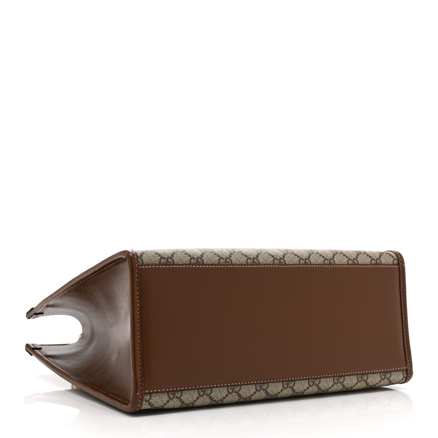 Gucci GG Supreme Monogram Azalea Calfskin Small Retro Interlocking G Tote Bag Beige Ebony Brown Sugar 4 of 10