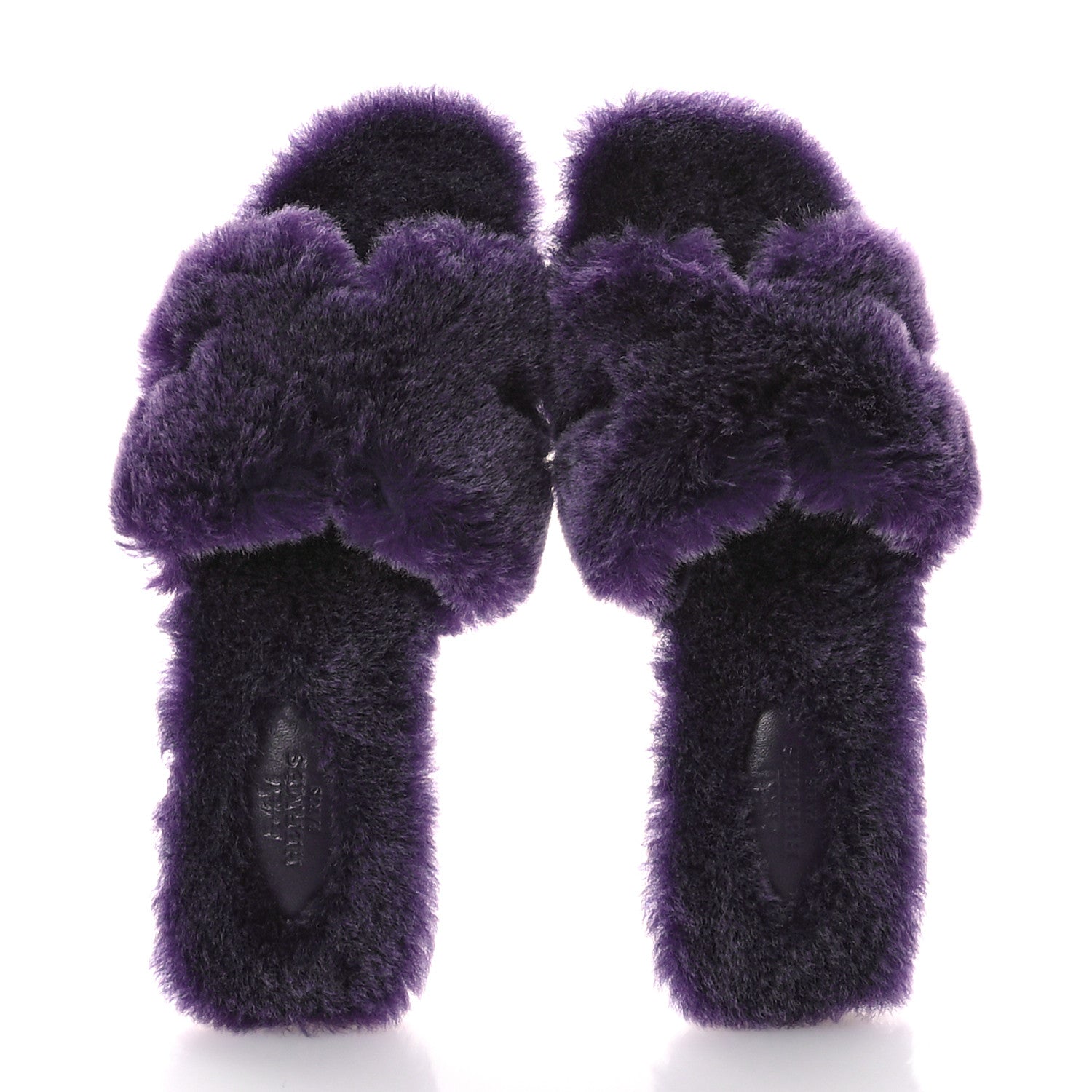 Hermes Woolskin Oran Sandals 37 Violet Fonce 2 of 8