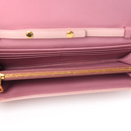 Miu Miu Nappa Matelasse Bicolor Wallet On Chain Loto Orchide 6 of 11