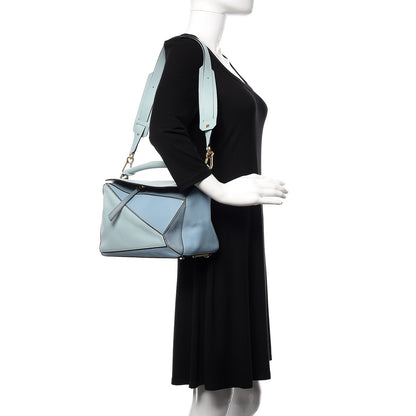 Loewe Calfskin Medium Puzzle Bag Aqua Light Blue Stone Blue 2 of 9