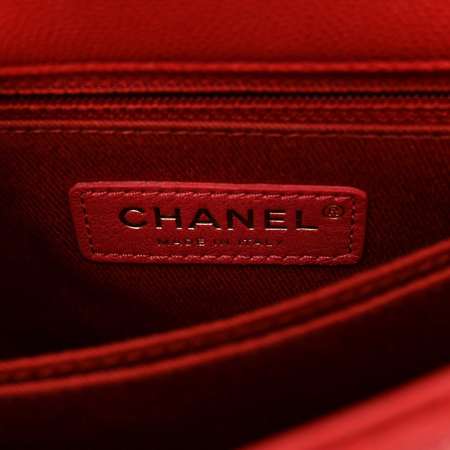 Caviar Quilted Mini Coco Handle Flap Red