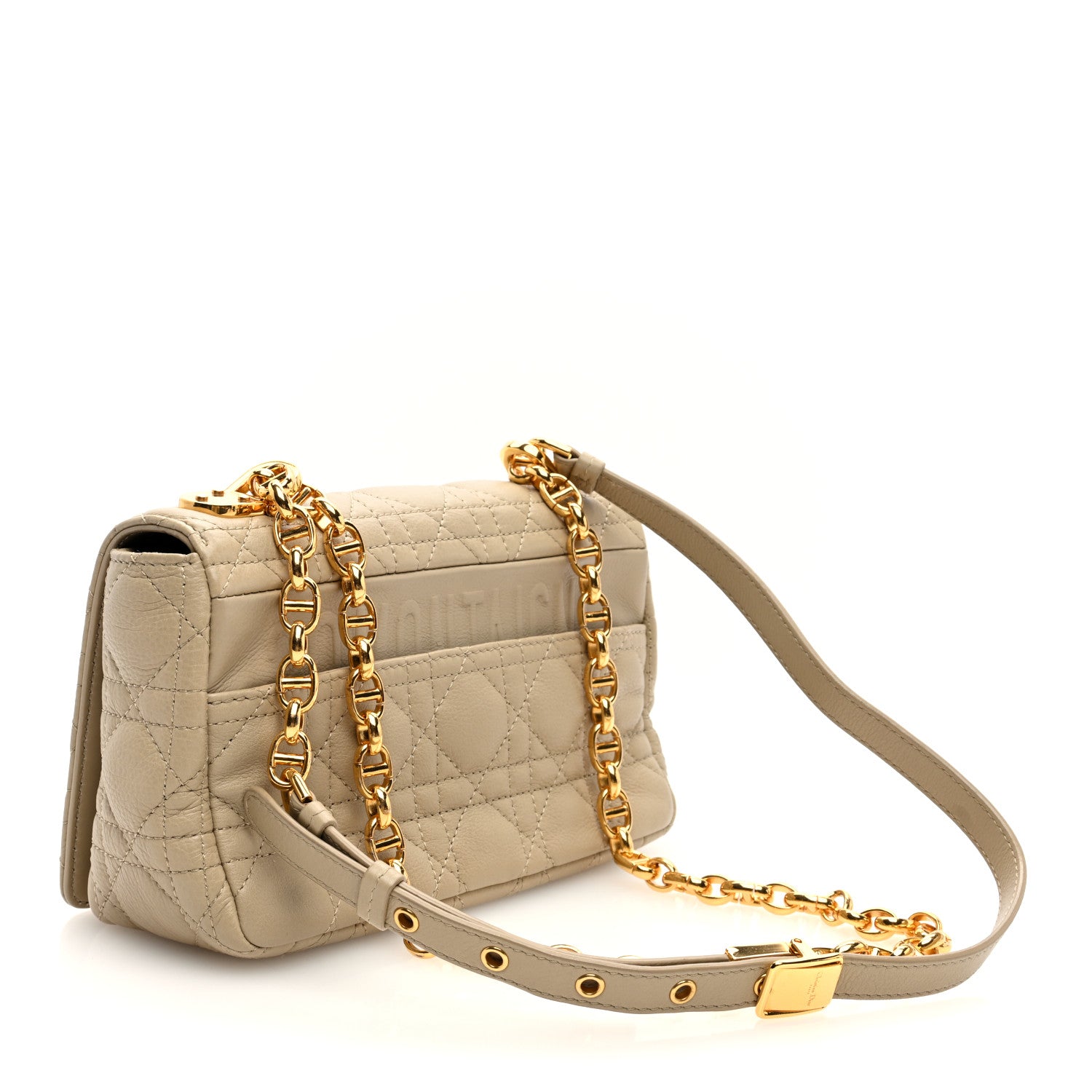 Christian Dior Calfskin Cannage Small Caro Bag Beige 3 of 9