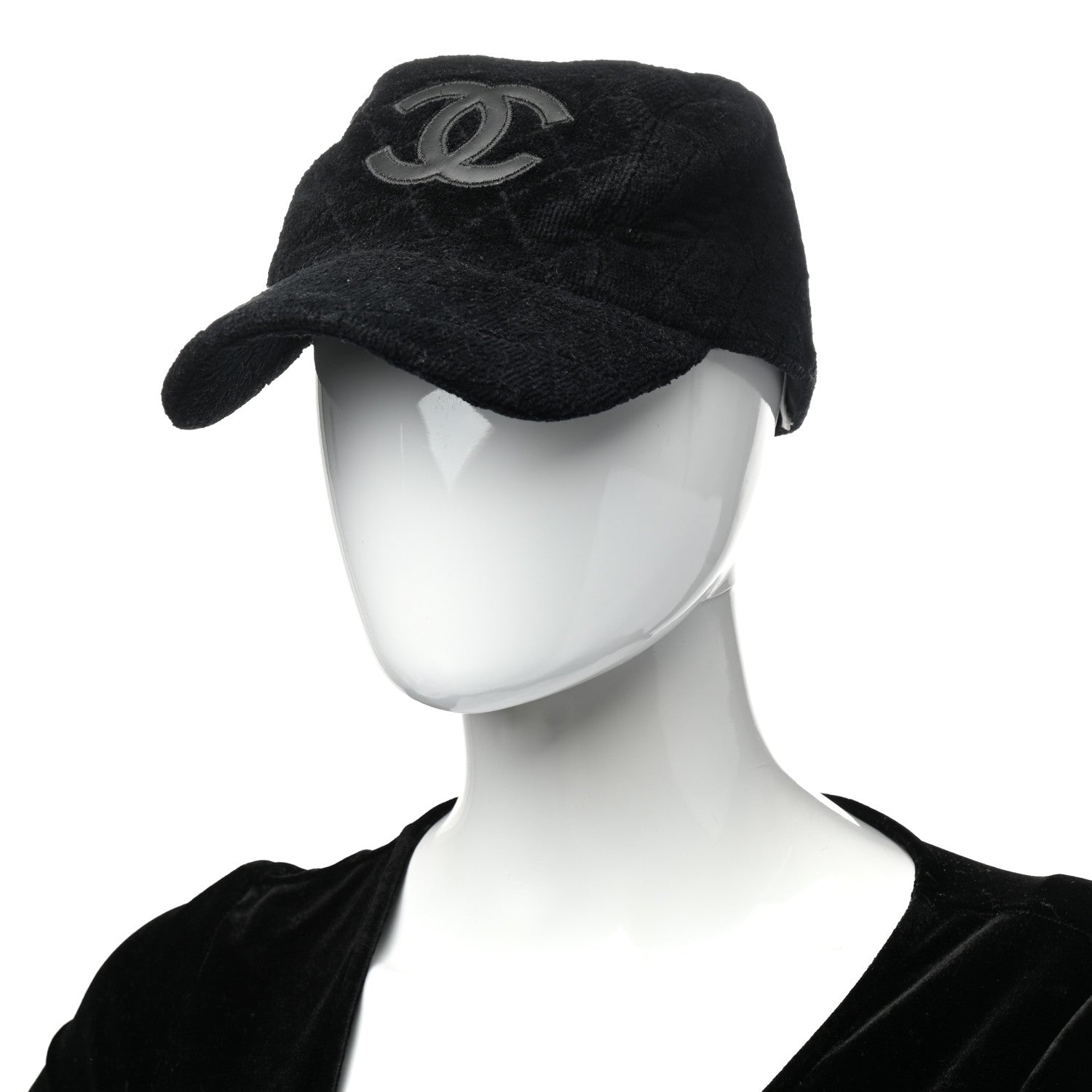 Chanel Terry Cotton CC Cap Hat M Black 2 of 9