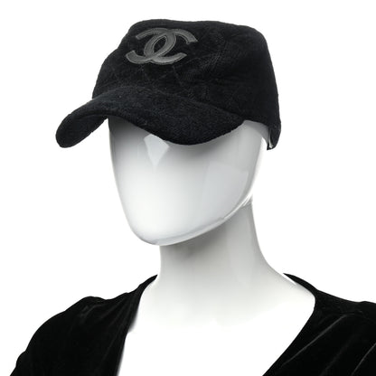 Chanel Terry Cotton CC Cap Hat M Black 2 of 9