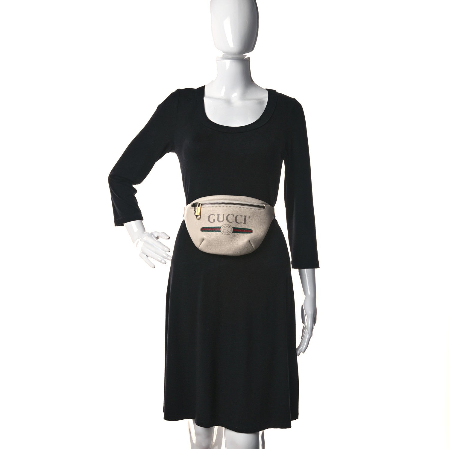 Gucci Grained Calfskin Small Logo Belt Bag White 2 of 12