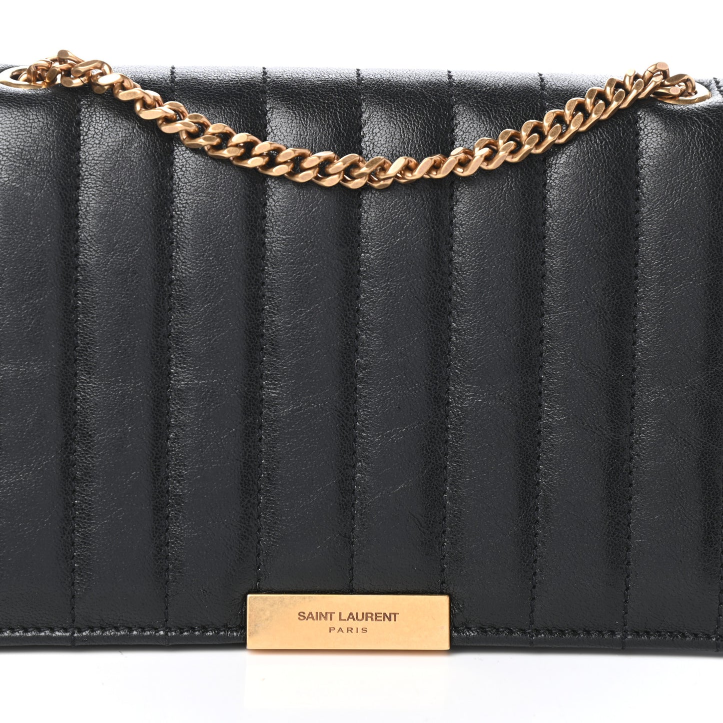 Lambskin Matelasse Amalia Chain Shoulder Bag Black