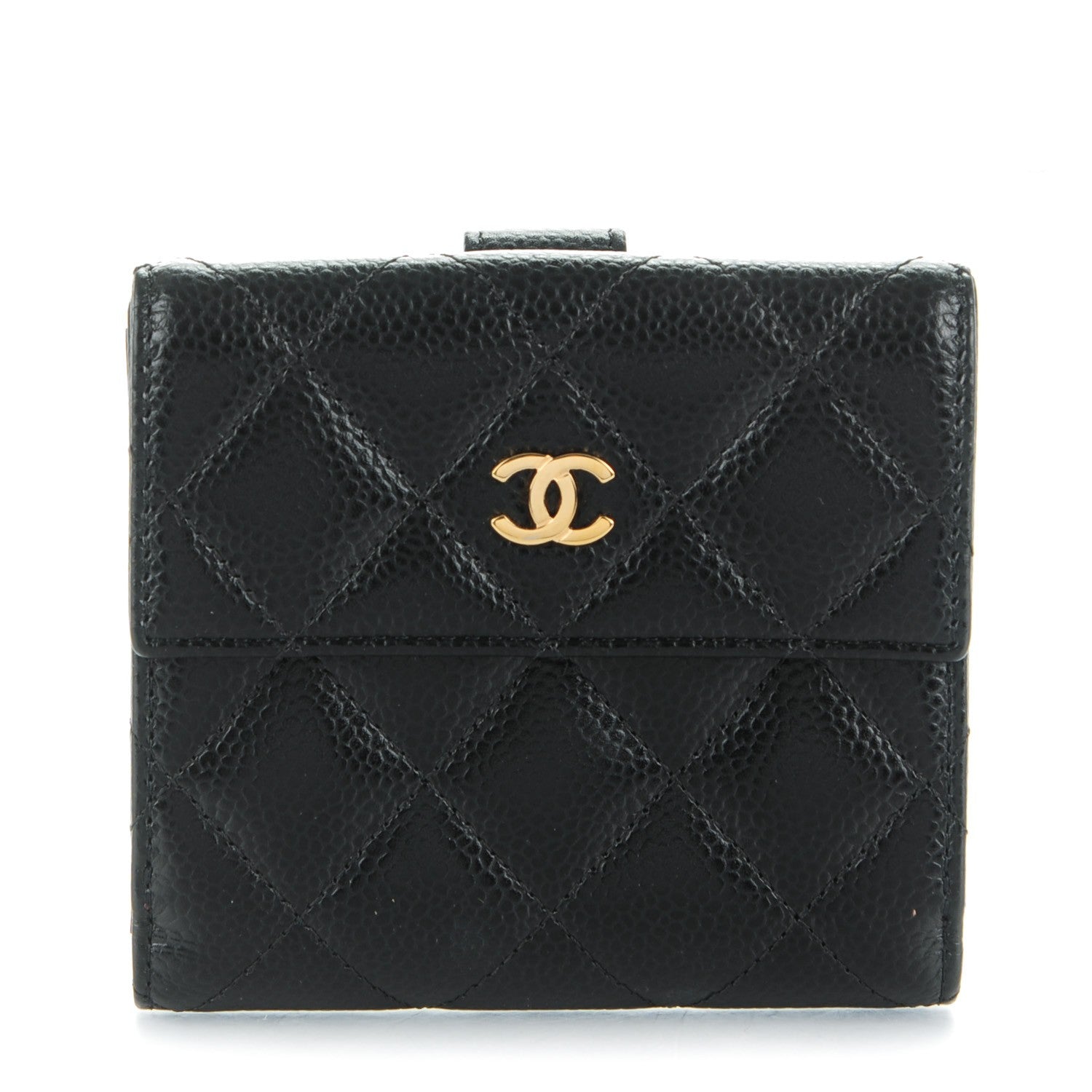 Chanel Caviar Quilted Compact French Flap Wallet 1 of 8