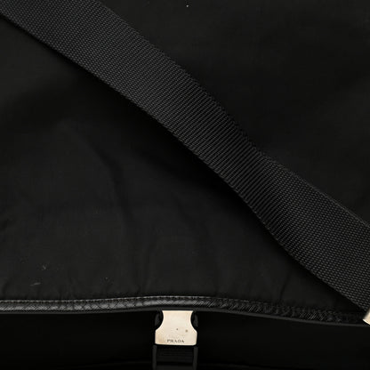 Prada Tessuto Nylon Saffiano Logo Messenger Bag Black 8 of 11