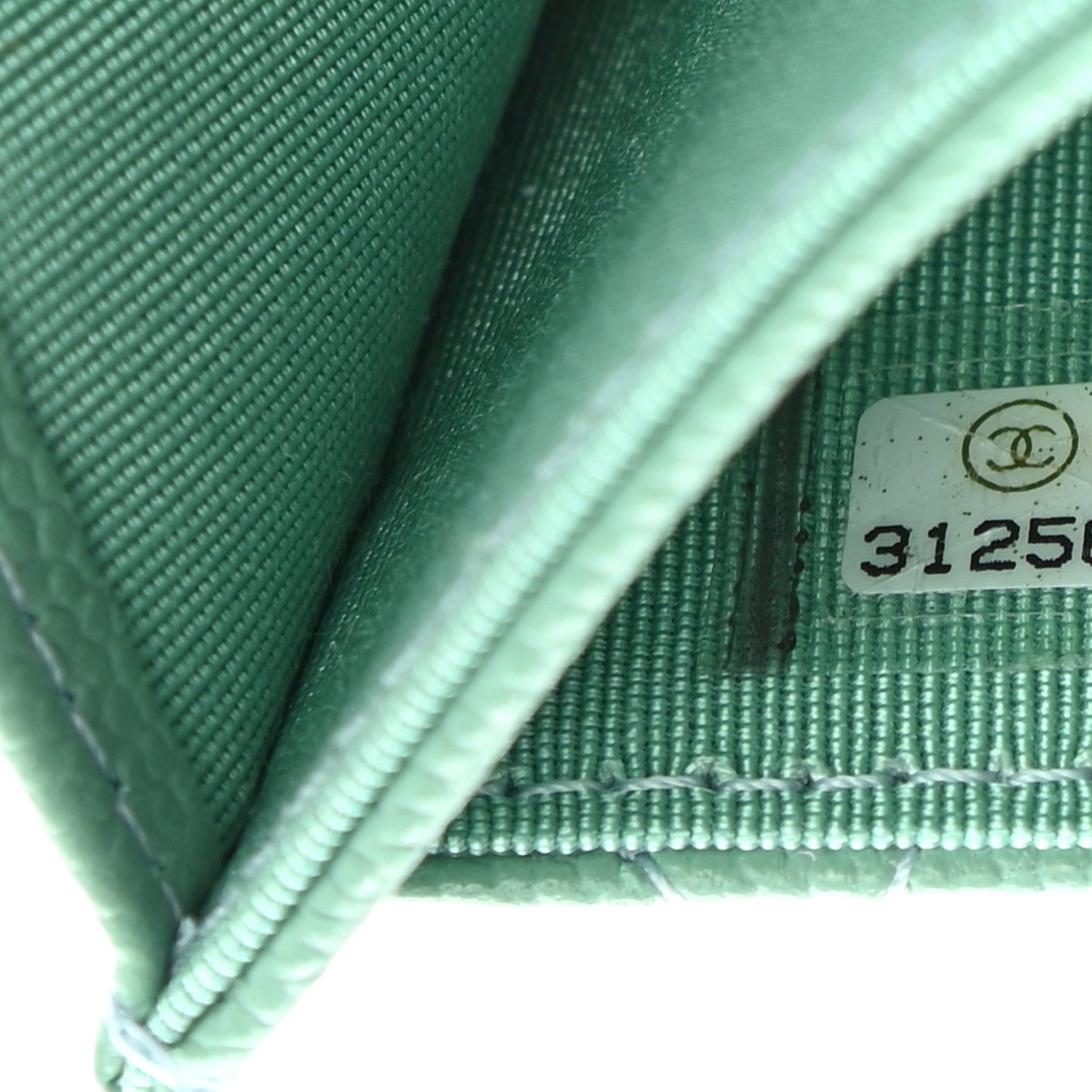 Chanel Caviar Quilted Flap Card Holder Wallet Light Green 8 of 9