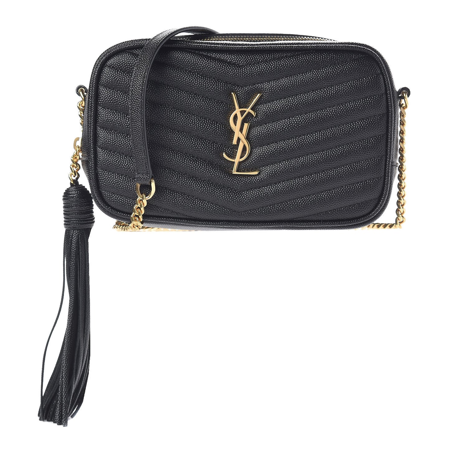 Grain De Poudre Matelasse Monogram Mini Lou Camera Bag Black
